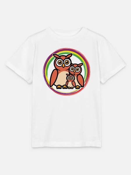 Eulen Cartoon - Stanley/Stella Kinder T-Shirt MINI CREATOR - Weiß