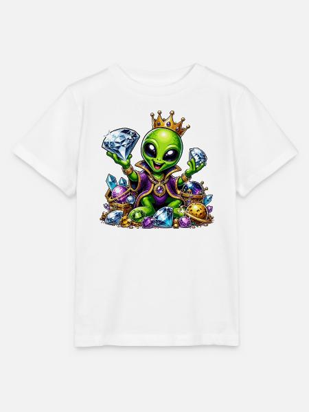 Alien Prinz mit Diamantenkronen - Stanley/Stella Kinder T-Shirt MINI CREATOR  - Weiß