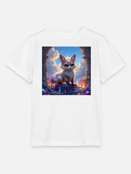 Fantastischer Fuchs unter Edelsteinen - Stanley/Stella Kinder T-Shirt MINI CREATOR - Weiß