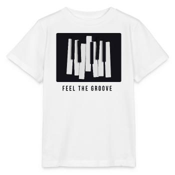 Feel the Groove – Conception moderne de piano - T-shirt bio MINI CREATOR Stanley/Stella Enfant - blanc - Devant - Maike (125cm)