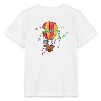 Ballon en forme de cœur : Souris dans le panier - T-shirt bio MINI CREATOR Stanley/Stella Enfant - blanc - Devant - Maike (125cm)