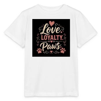 Love Loyalty Paws Tierliebe Motiv - Stanley/Stella Kinder T-Shirt MINI CREATOR  - Weiß - Vorne - Maike (125cm)