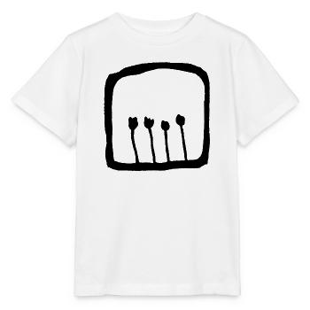 Quatre tulipes - T-shirt bio MINI CREATOR Stanley/Stella Enfant - blanc - Devant - Maike (125cm)