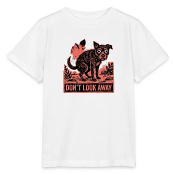 Don't Look Away Funny Pooping Dog Meme - Stanley/Stella MINI CREATOR Kids’ T-Shirt - white - Front - Maike (125cm)