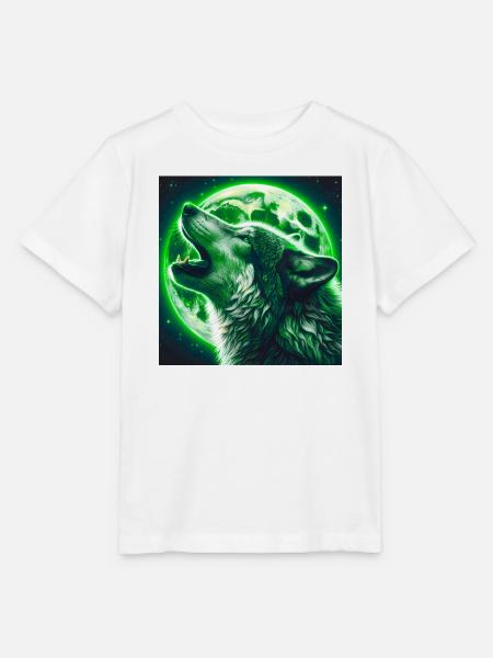 Wolf heult zum Vollmond - Stanley/Stella Kinder T-Shirt MINI CREATOR - Weiß