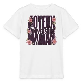Joyeux Anniversaire Maman Message Amour Fete - T-shirt bio MINI CREATOR Stanley/Stella Enfant - blanc - Devant - Maike (125cm)