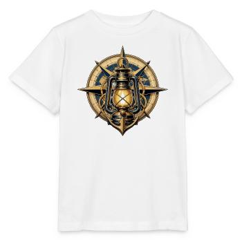 Luminous compass and anchor - Stanley/Stella MINI CREATOR Kids’ T-Shirt - white - Front - Maike (125cm)