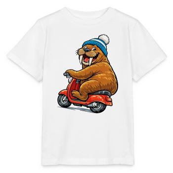 Morse sur le scooter - T-shirt bio MINI CREATOR Stanley/Stella Enfant - blanc - Devant - Maike (125cm)