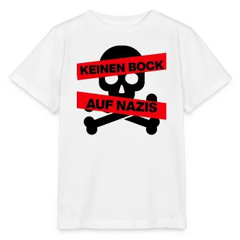 KEINEN BOCK AUF NAZIS, NO NZS, NO AFD, SCHWARZ - Stanley/Stella Kinder T-Shirt MINI CREATOR  - Weiß - Vorne - Maike (125cm)
