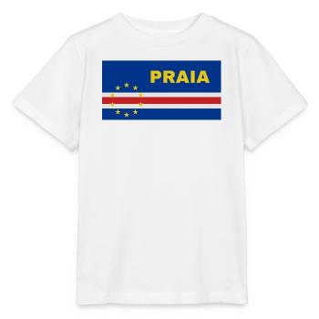 Praia in Cabo Verde Flag - Stanley/Stella MINI CREATOR Kids’ T-Shirt - white - Front - Maike (125cm)