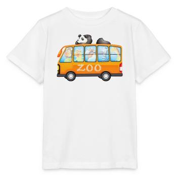 Bus du zoo avec illustration d’animaux mignons - T-shirt bio MINI CREATOR Stanley/Stella Enfant - blanc - Devant - Maike (125cm)