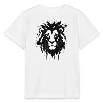 Lion Noir Éclaboussures Peinture - T-shirt bio MINI CREATOR Stanley/Stella Enfant - blanc - Devant - Maike (125cm)