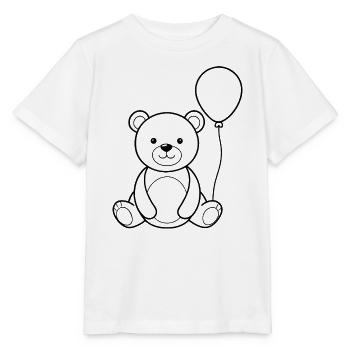 Ballon tenant un ours en peluche - T-shirt bio MINI CREATOR Stanley/Stella Enfant - blanc - Devant - Maike (125cm)