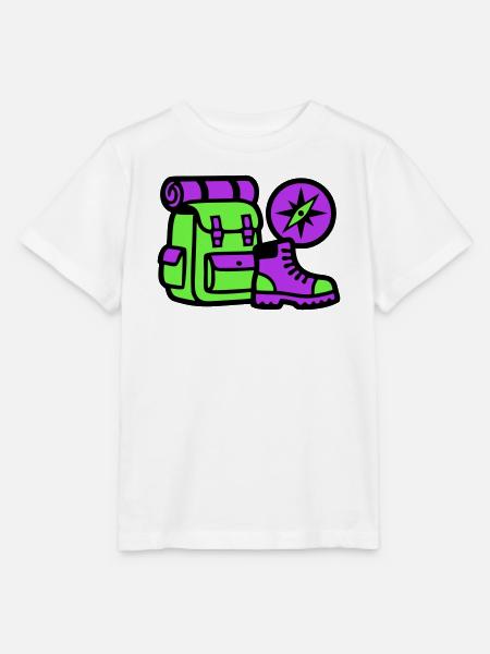 Wanderrucksack Kompass Grafik - Stanley/Stella Kinder T-Shirt MINI CREATOR - Weiß