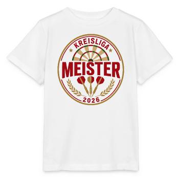 Darts Meister 2026, Kreisliga Sieger Shirt - Stanley/Stella Kinder T-Shirt MINI CREATOR  - Weiß - Vorne - Maike (125cm)
