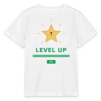 Level Up IRL – Gamer Motivation - T-shirt bio MINI CREATOR Stanley/Stella Enfant - blanc - Devant - Maike (125cm)