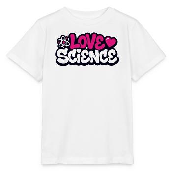 Love Science Schriftzug Logo - Stanley/Stella Kinder T-Shirt MINI CREATOR  - Weiß - Vorne - Maike (125cm)
