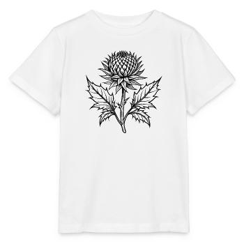 Distelblüte - Stanley/Stella Kinder T-Shirt MINI CREATOR  - Weiß - Vorne - Maike (125cm)