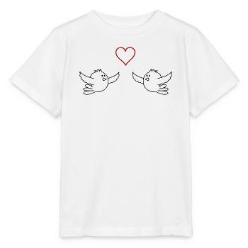 Vögel Verliebt - Stanley/Stella Kinder T-Shirt MINI CREATOR  - Weiß - Vorne - Maike (125cm)
