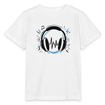 T-Shirt Kopfhörer Musik DJ Sound - Stanley/Stella Kinder T-Shirt MINI CREATOR  - Weiß - Vorne - Maike (125cm)