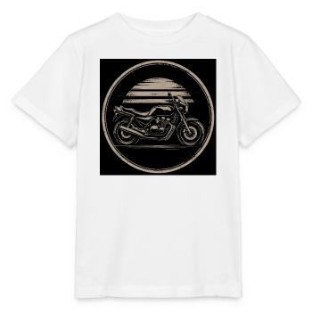 Vintage Motorcycle Circle Emblem - Stanley/Stella MINI CREATOR Kids’ T-Shirt - white - Front - Maike (125cm)