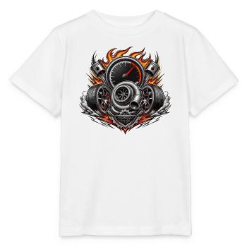 Emblème du moteur turbo Flame - T-shirt bio MINI CREATOR Stanley/Stella Enfant - blanc - Devant - Maike (125cm)
