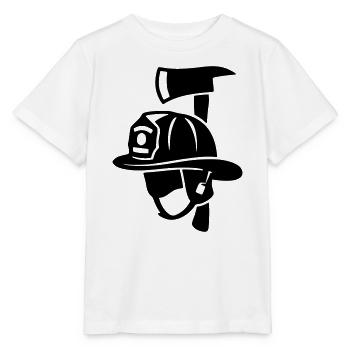 Frontal Feuerwehrhelm Logo - Stanley/Stella Kinder T-Shirt MINI CREATOR  - Weiß - Vorne - Maike (125cm)