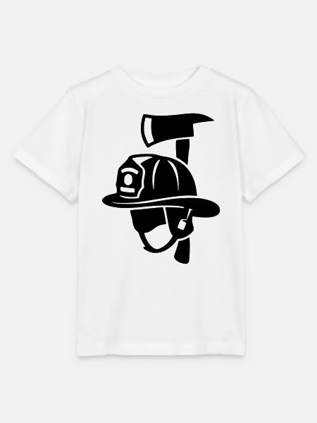 Frontal Feuerwehrhelm Logo - Stanley/Stella Kinder T-Shirt MINI CREATOR  - Weiß