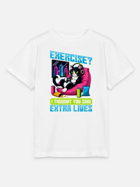 Gamer Gaming Cat Video Game - Stanley/Stella Kinder T-Shirt MINI CREATOR  - Weiß