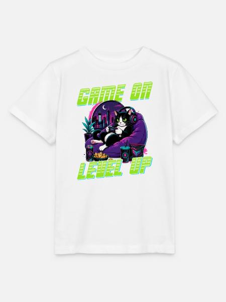 Gamer Gaming Cat Video Game - Stanley/Stella Kinder T-Shirt MINI CREATOR  - Weiß