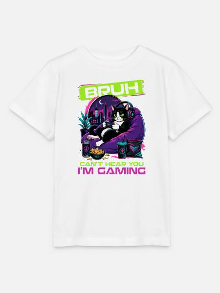 Gamer Gaming Cat Video Game - Stanley/Stella Kinder T-Shirt MINI CREATOR - Weiß