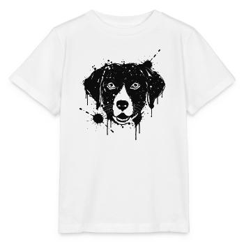 Labrador Paint Splash Dog Head Black - Stanley/Stella MINI CREATOR Kids’ T-Shirt - white - Front - Maike (125cm)