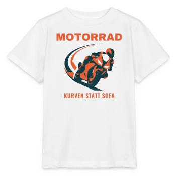 Motorrad Kurven Statt Sofa Biker Geschenk - Stanley/Stella Kinder T-Shirt MINI CREATOR  - Weiß - Vorne - Maike (125cm)