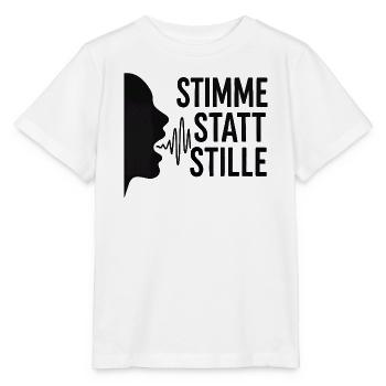 Stimme statt Stille für Demokraten Frauen Männer - Stanley/Stella Kinder T-Shirt MINI CREATOR  - Weiß - Vorne - Maike (125cm)