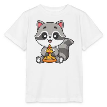 Waschbär-Pizza-Kumpel - Stanley/Stella Kinder T-Shirt MINI CREATOR  - Weiß - Vorne - Maike (125cm)