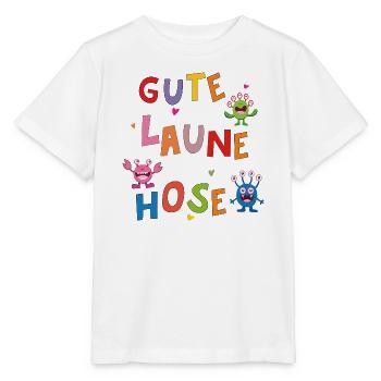 Gute Laune Hose  - Stanley/Stella Kinder T-Shirt MINI CREATOR  - Weiß - Vorne - Maike (125cm)