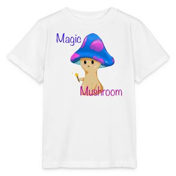Magischer Pilz mit Zauberstab - Stanley/Stella Kinder T-Shirt MINI CREATOR  - Weiß - Vorne - Maike (125cm)