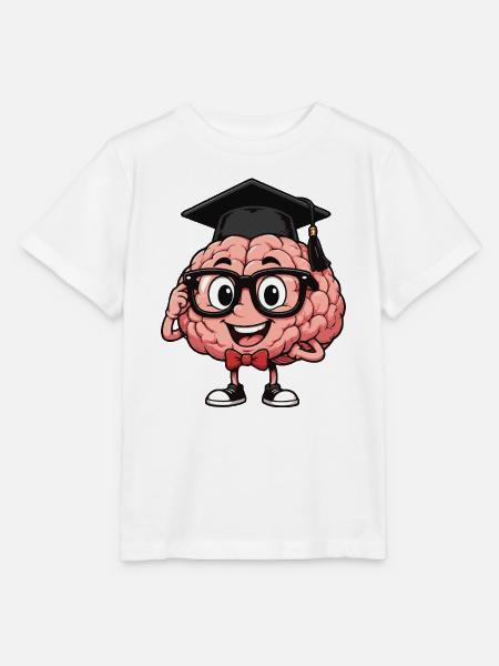 Gehirn mit Brille - Stanley/Stella Kinder T-Shirt MINI CREATOR - Weiß