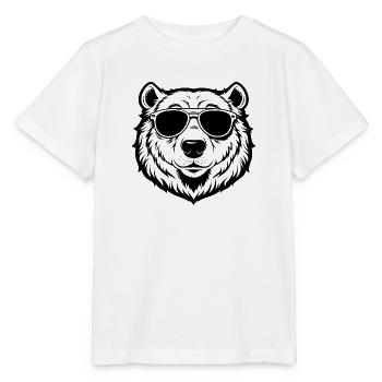 Cooler Eisbär mit Sonnenbrille - Stanley/Stella Kinder T-Shirt MINI CREATOR  - Weiß - Vorne - Maike (125cm)