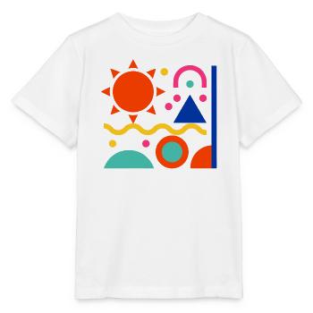 Bunte Formen - Stanley/Stella Kinder T-Shirt MINI CREATOR  - Weiß - Vorne - Maike (125cm)