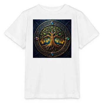 Mystic Tree mit Juwelen und Knoten - Stanley/Stella Kinder T-Shirt MINI CREATOR  - Weiß - Vorne - Maike (125cm)