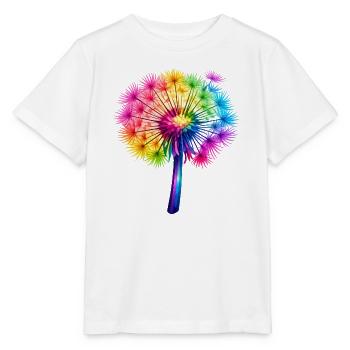 Regenbogen-Pusteblume - Stanley/Stella Kinder T-Shirt MINI CREATOR  - Weiß - Vorne - Maike (125cm)