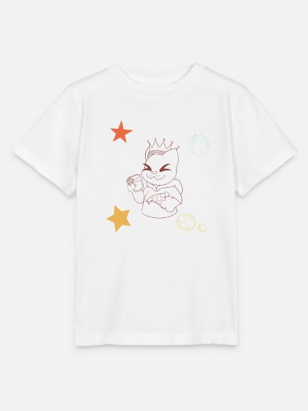 Katzenkönig im Sternenrausch - Stanley/Stella Kinder T-Shirt MINI CREATOR - Weiß