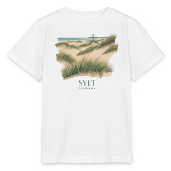 Sylt Dunes | Vintage North Sea Poster - Stanley/Stella MINI CREATOR Kids’ T-Shirt - white - Front - Maike (125cm)