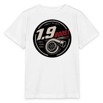 Turbo 1.9 Boost Diesel Badge - Stanley/Stella Kinder T-Shirt MINI CREATOR  - Weiß - Vorne - Maike (125cm)