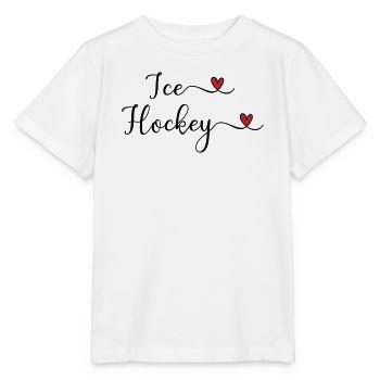 Eishockey Schriftzug mit Herz - Stanley/Stella Kinder T-Shirt MINI CREATOR  - Weiß - Vorne - Maike (125cm)