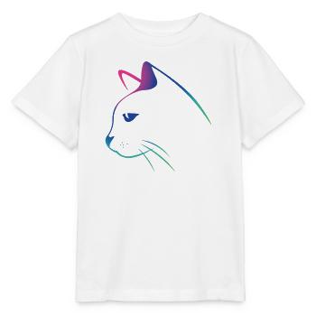 Cat-Line-Zeichnungsgradient - Stanley/Stella Kinder T-Shirt MINI CREATOR  - Weiß - Vorne - Maike (125cm)