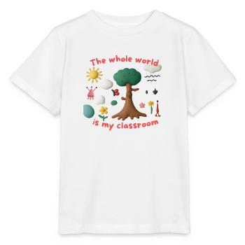 The whole world is my classroom - Stanley/Stella MINI CREATOR Kids’ T-Shirt - white - Front - Maike (125cm)