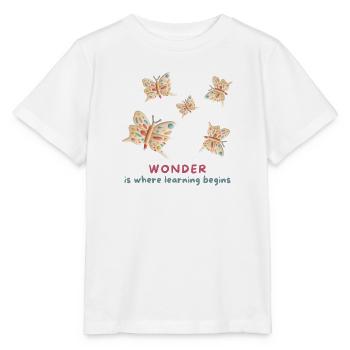 Wonder is where learning begins - Stanley/Stella Kinder T-Shirt MINI CREATOR  - Weiß - Vorne - Maike (125cm)