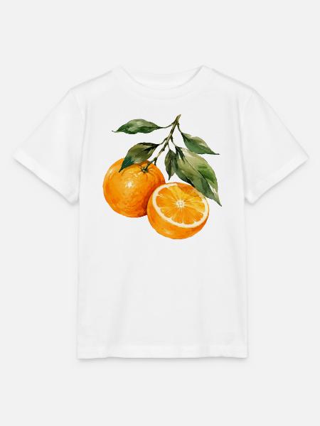 Orangen Aquarell Obstzweig - Stanley/Stella Kinder T-Shirt MINI CREATOR  - Weiß